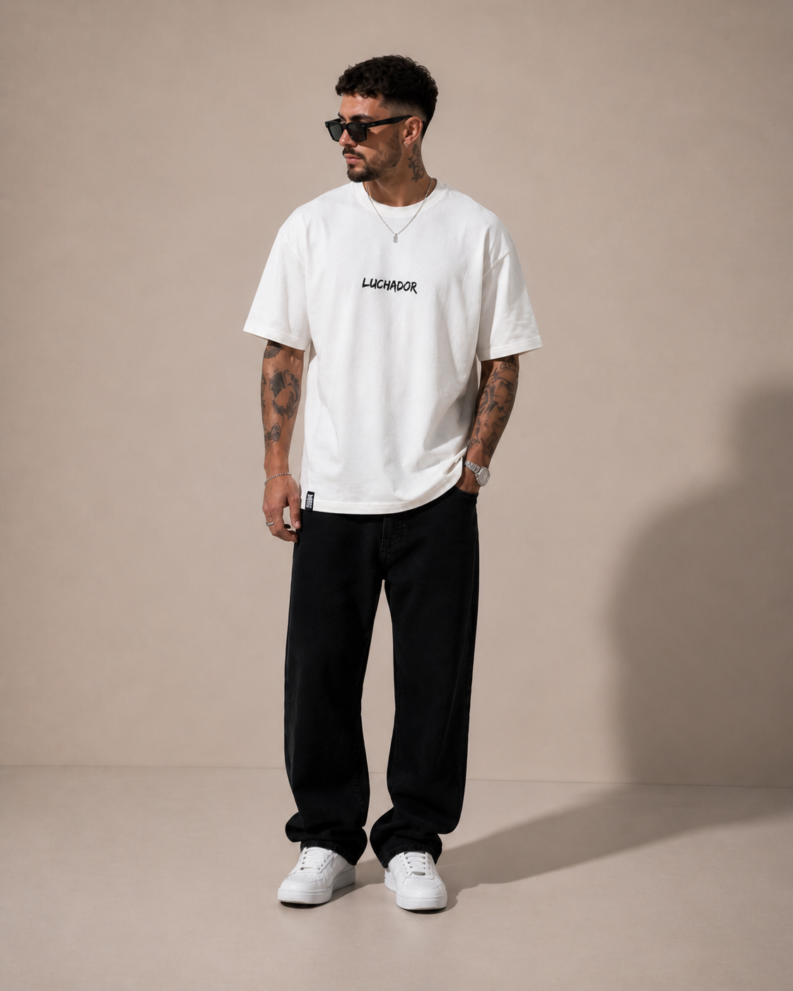 Heavy Oversize T Luchador white