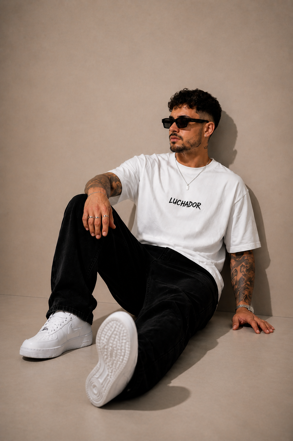 Heavy Oversize T Luchador white