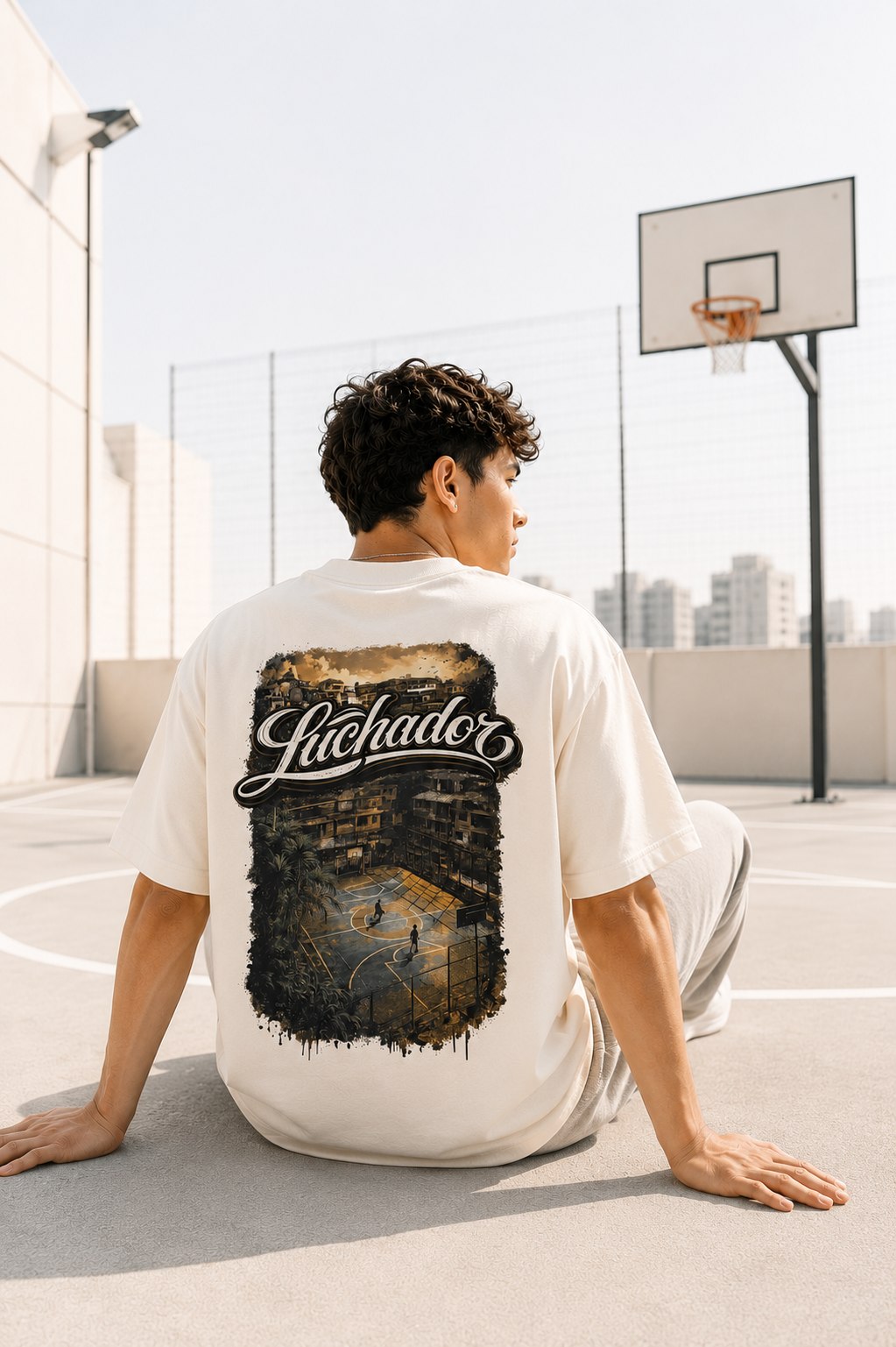 Cream Oversized T-Shirt Favela